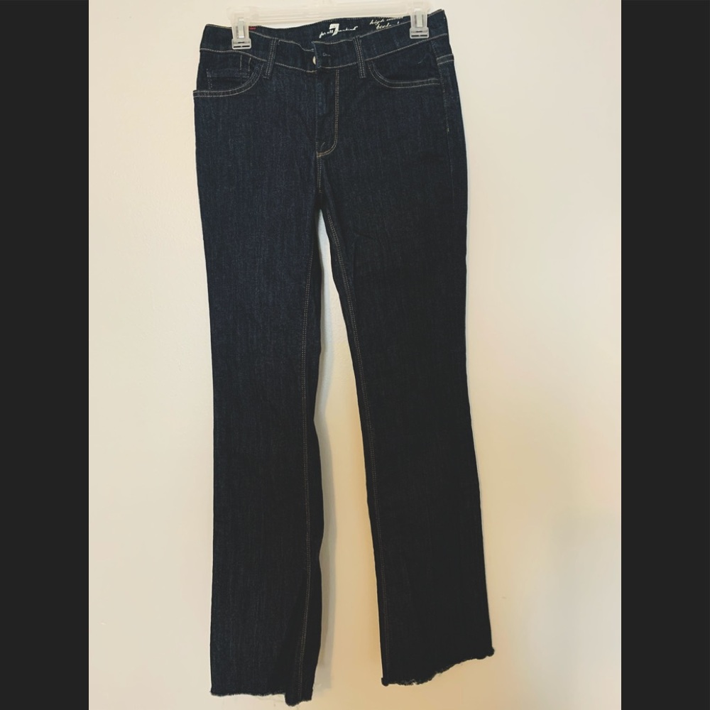 7 For All Mankind High Waist Dark Denim Sz 27